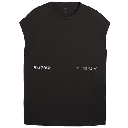Puma Black - Front - Puma Mens Graphic Print Relaxed Fit Vest Top