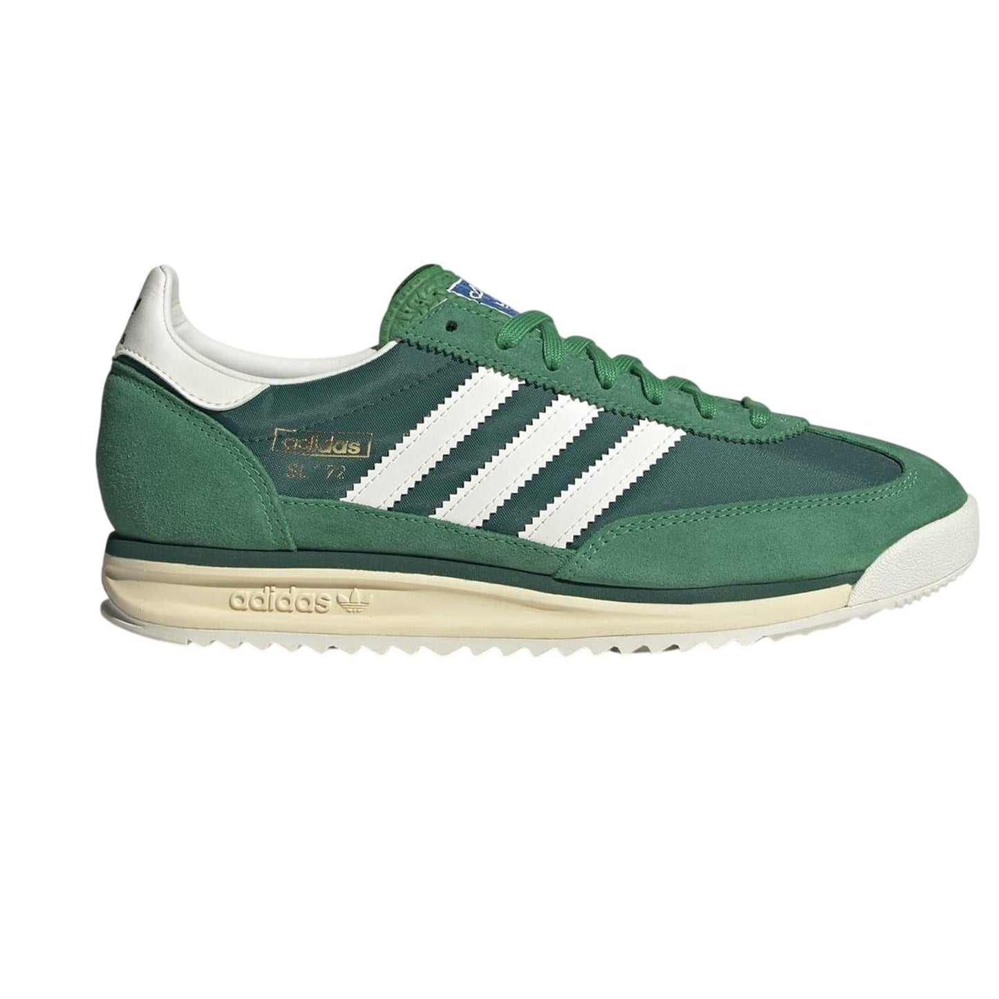 Green-White - Front - Adidas Mens Sl 72 Rs Leather Trainers