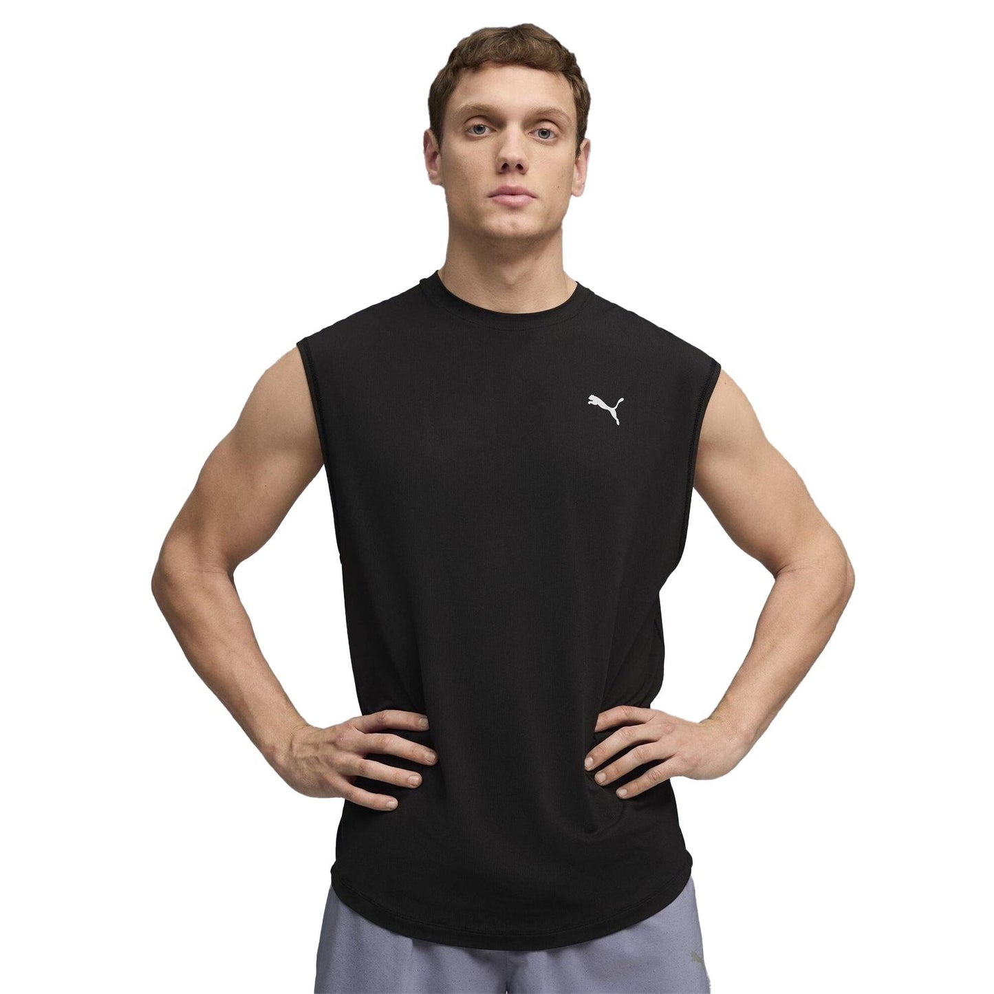 Puma Black - Side - Puma Mens Coolcell Performance Vest Top