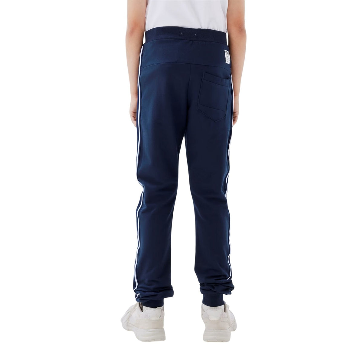 Blue - Back - Name It Childrens-Kids Side Stripe Regular Sweatpants