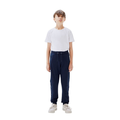 Blue - Side - Name It Childrens-Kids Side Stripe Regular Sweatpants