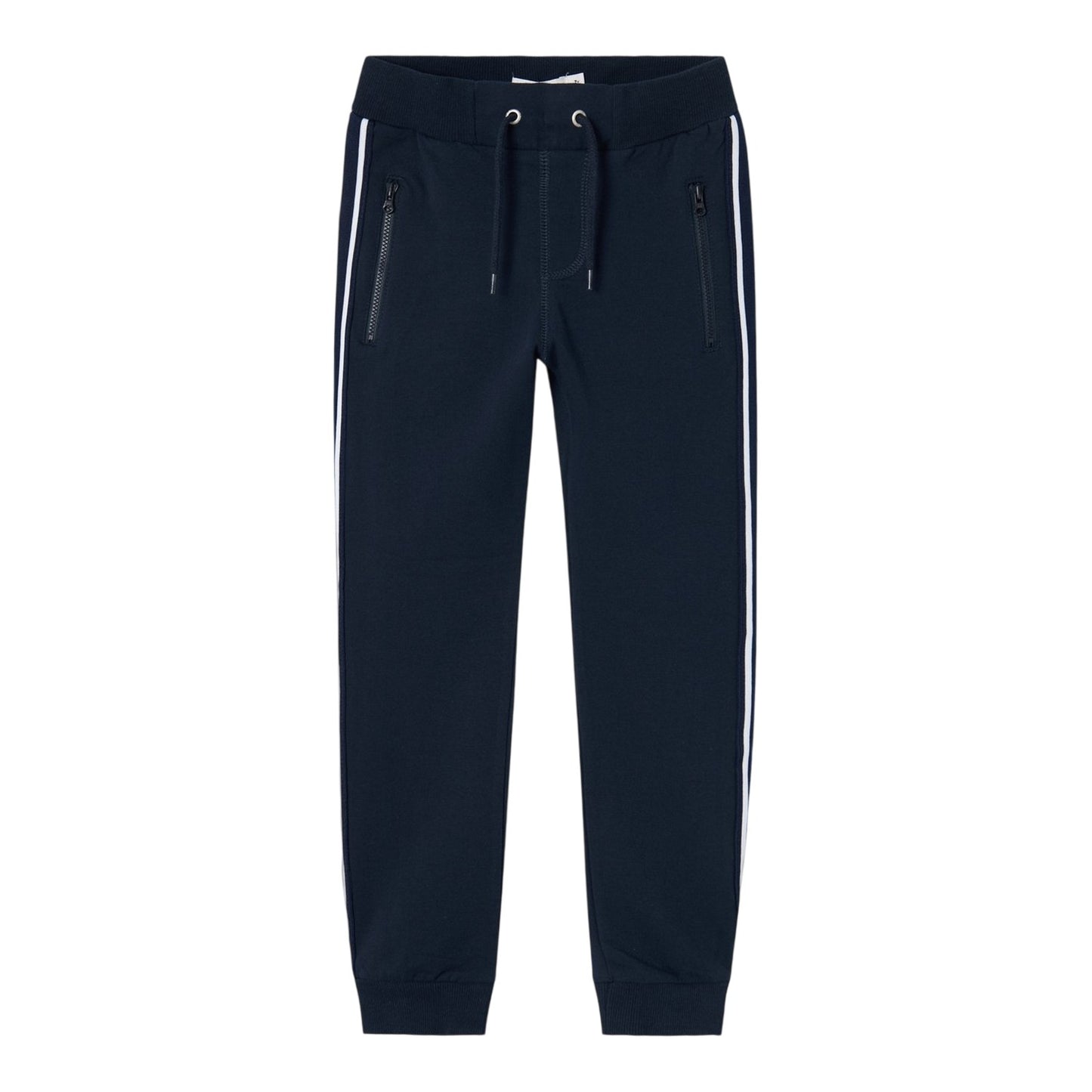 Blue - Front - Name It Childrens-Kids Side Stripe Regular Sweatpants