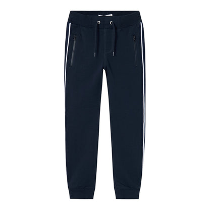 Blue - Front - Name It Childrens-Kids Side Stripe Regular Sweatpants