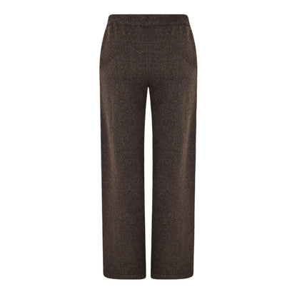 Brown - Back - Couture Womens-Ladies Fleece Wide Leg Sweatpants