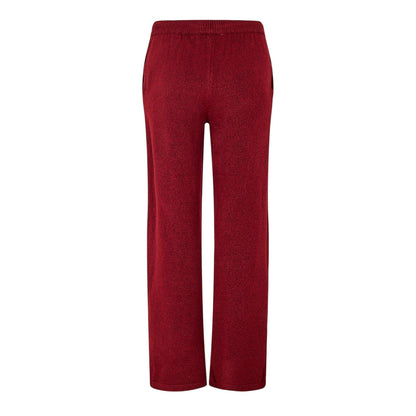 Burgundy - Back - Couture Womens-Ladies Fleece Wide Leg Sweatpants