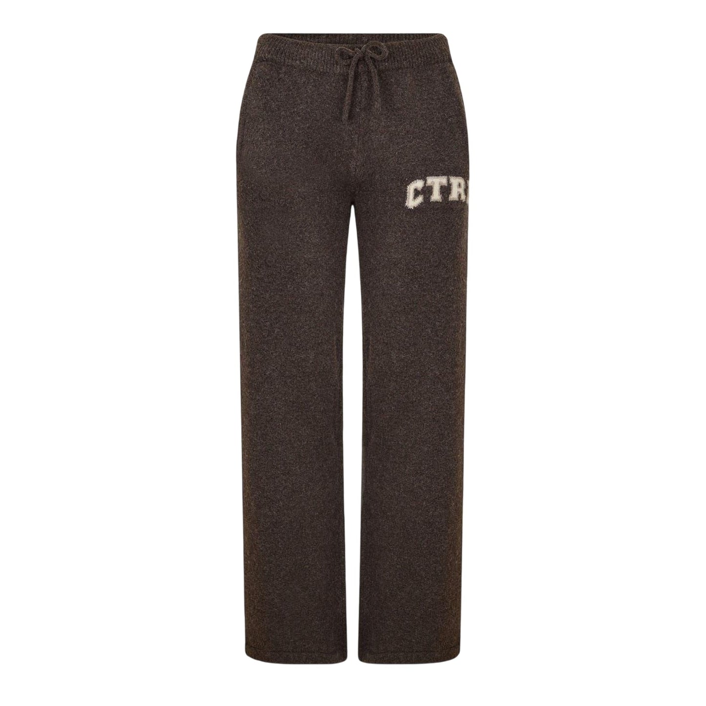 Brown - Front - Couture Womens-Ladies Fleece Wide Leg Sweatpants