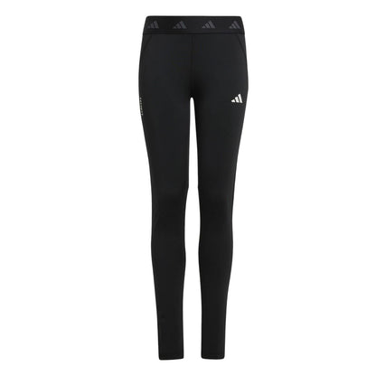 Black-White - Front - Adidas Girls Techfit Leggings