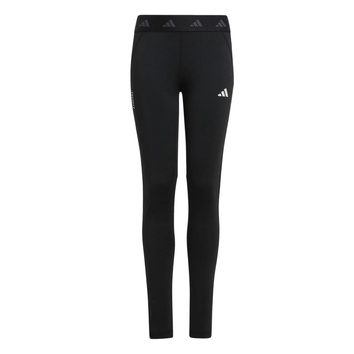 Black-White - Front - Adidas Girls Techfit Leggings
