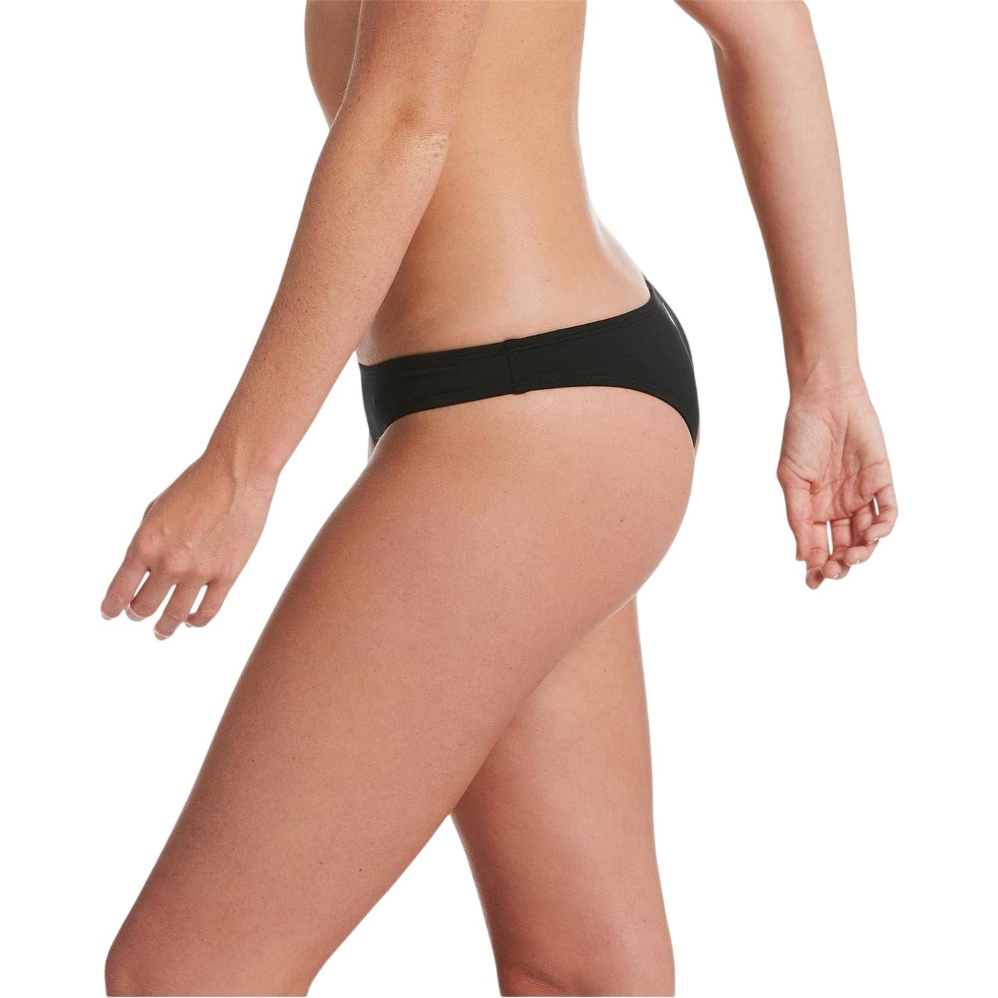 Black - Side - Nike Womens-Ladies Logo Low Rise Bikini Bottoms