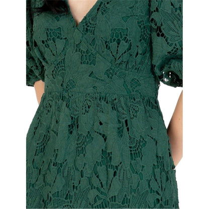 Emerald - Side - Maya Deluxe Womens-Ladies 3-4 Sleeve Midi Dress