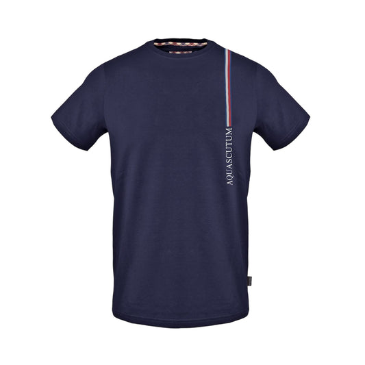 Navy - Front - Aquascutum Mens Stripe T-Shirt