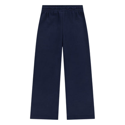 Marine Blue - Back - Lacoste Womens-Ladies Logo Wide Leg Sweatpants