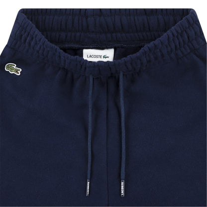 Marine Blue - Side - Lacoste Womens-Ladies Logo Wide Leg Sweatpants