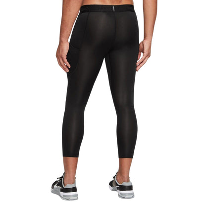 Black-White - Back - Nike Mens Pro Slim 3-4 Tights