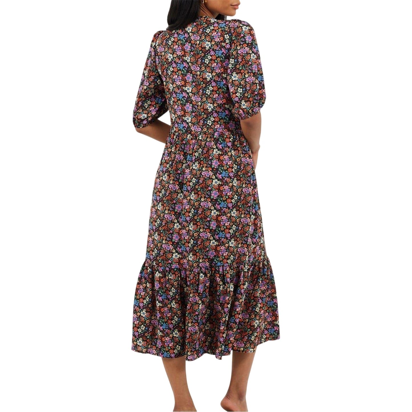 Black - Back - Brave Soul Womens-Ladies Regular Wrap Dress