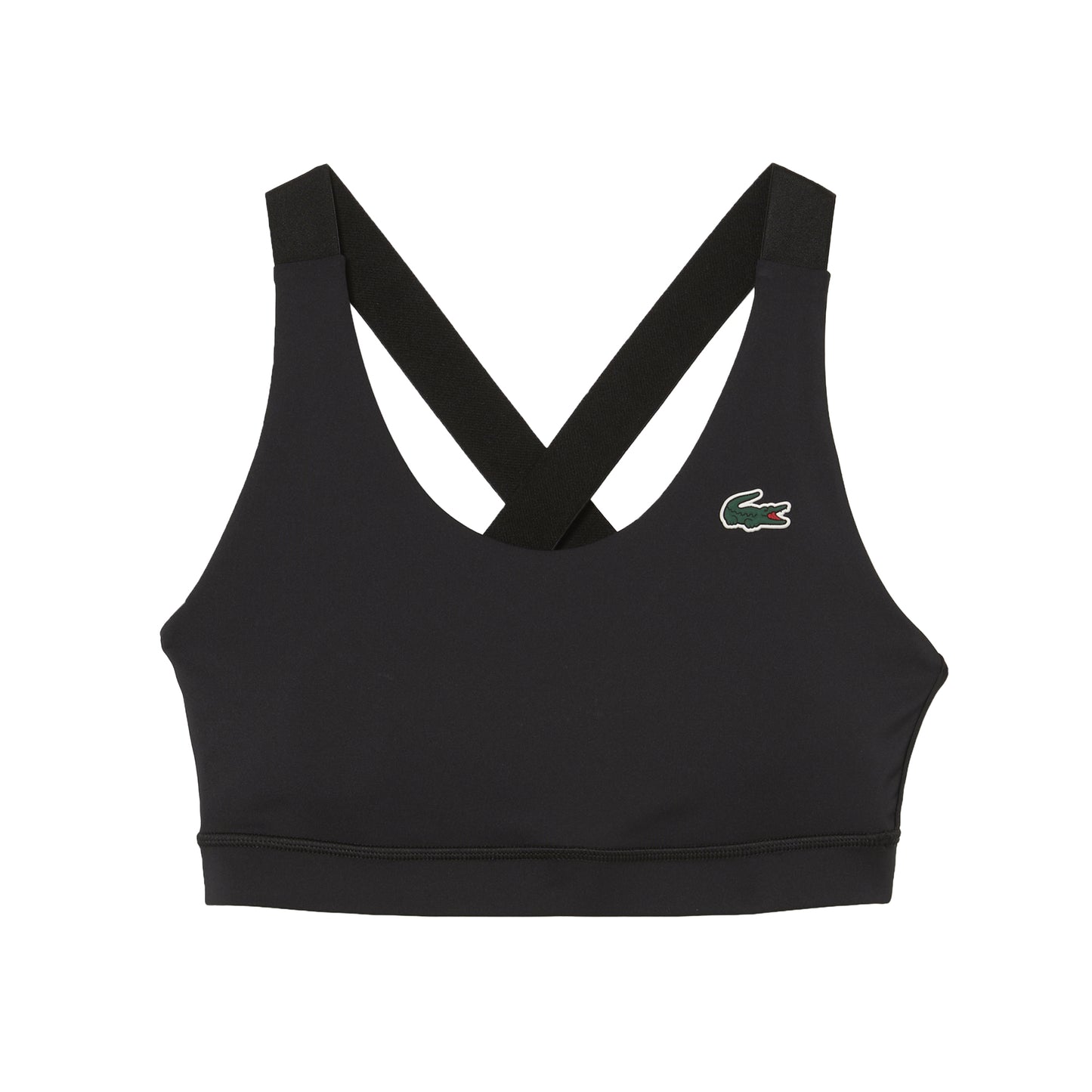 Black - Front - Lacoste Womens-Ladies Cross Strap Back Sports Bra