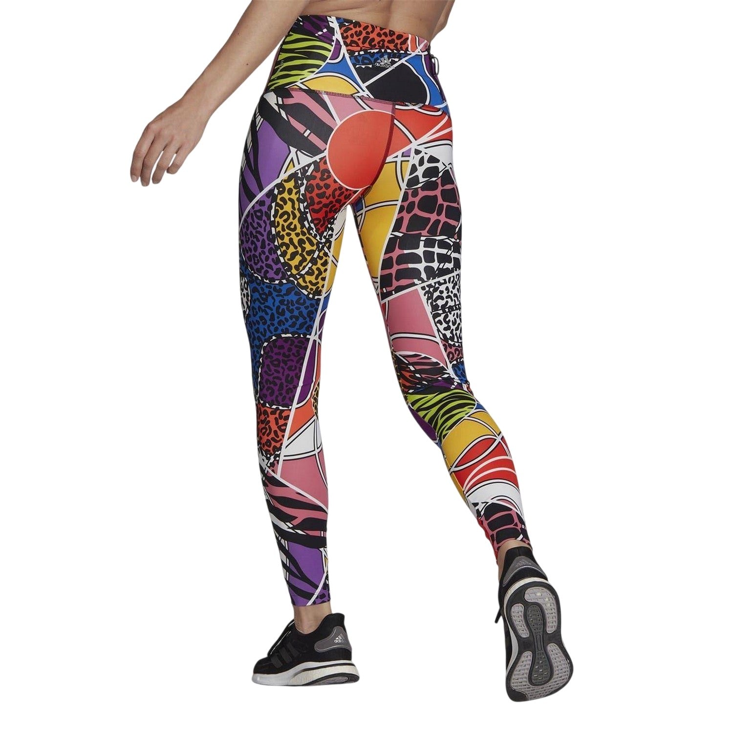 Multicoloured - Back - Adidas Womens-Ladies All-Over Print Skinny Running Tights