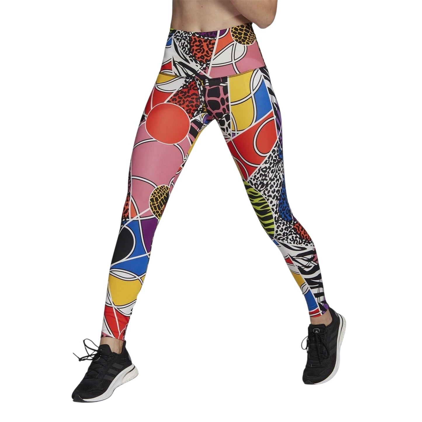 Multicoloured - Side - Adidas Womens-Ladies All-Over Print Skinny Running Tights