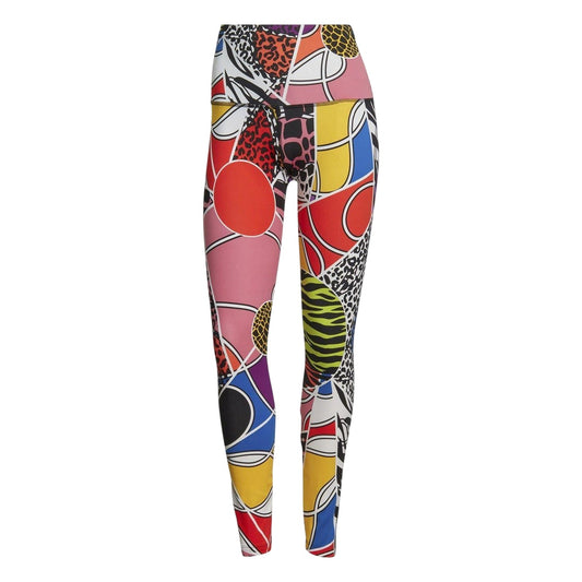 Multicoloured - Front - Adidas Womens-Ladies All-Over Print Skinny Running Tights