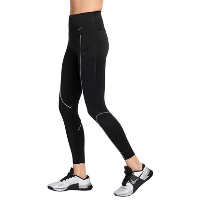 Black - Side - Nike Womens-Ladies High Waist Running Tights