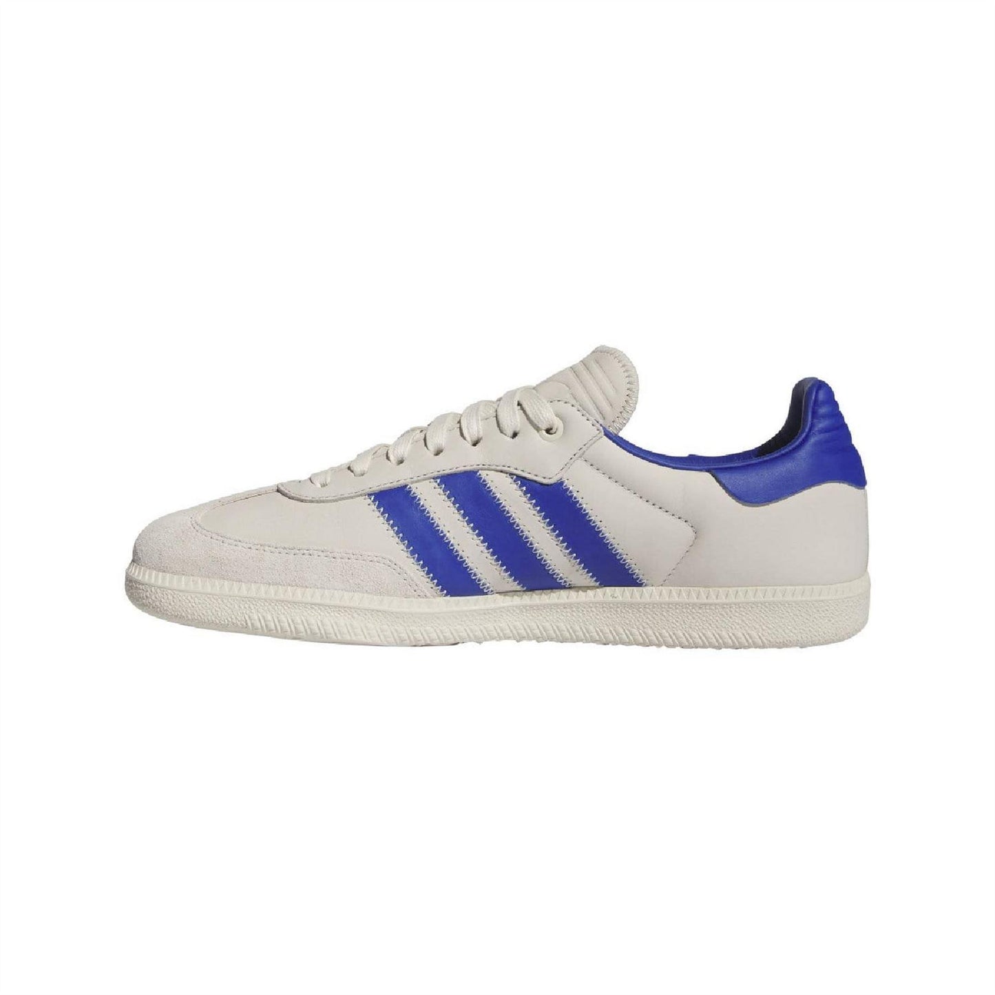 White-Blue - Back - Adidas Mens Humanrace Samba 3 Stripes Leather Trainers