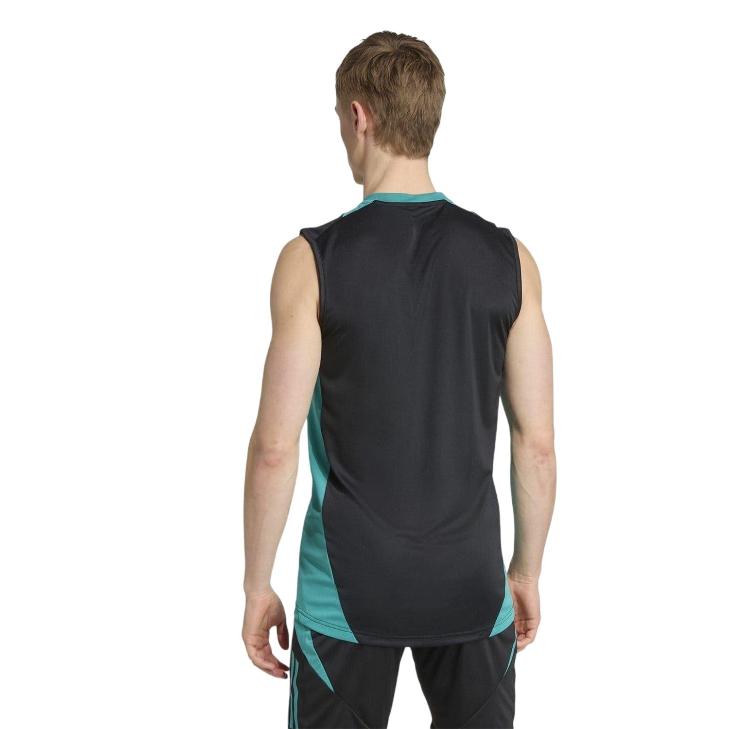Black-Teal - Back - Adidas Mens All Blacks Vest Top