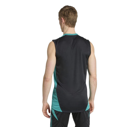 Black-Teal - Back - Adidas Mens All Blacks Vest Top
