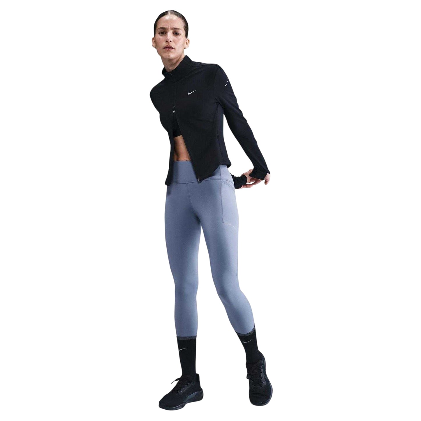 Indigo - Front - Nike Womens-Ladies Swift Running Tights