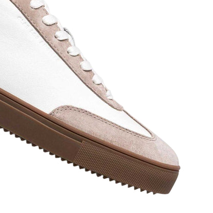 White-Grey-Gum - Side - CLAE Womens-Ladies Deane Leather Trainers
