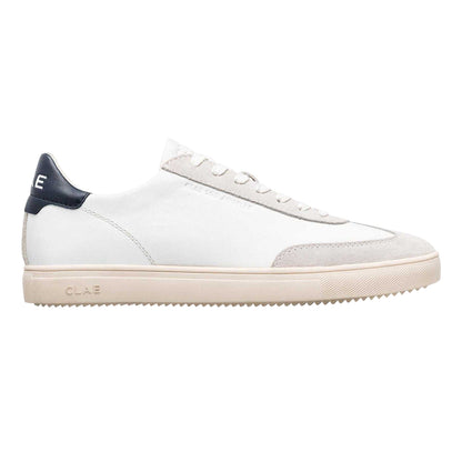 White-Navy - Front - CLAE Womens-Ladies Deane Leather Trainers