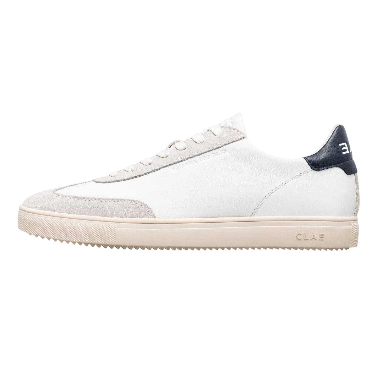 White-Navy - Back - CLAE Womens-Ladies Deane Leather Trainers