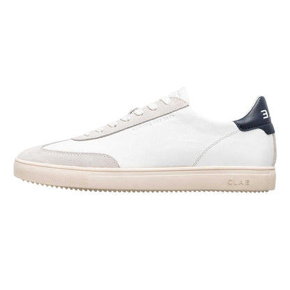 White-Navy - Back - CLAE Womens-Ladies Deane Leather Trainers