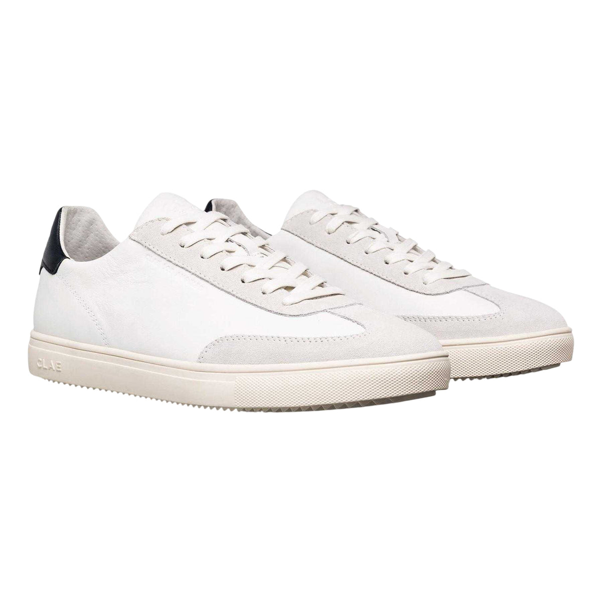 White-Navy - Side - CLAE Womens-Ladies Deane Leather Trainers