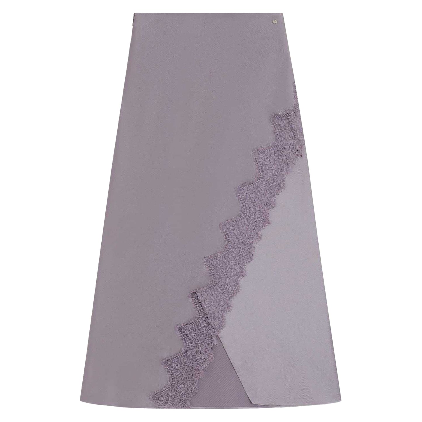Purple - Front - Boss Womens-Ladies Lace Trim Satin Maxi Skirt