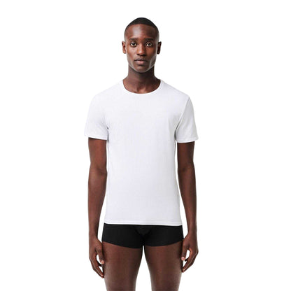 White-Silver-Black - Back - Lacoste Mens Essentials Crew Neck Regular T-Shirt (Pack of 3)