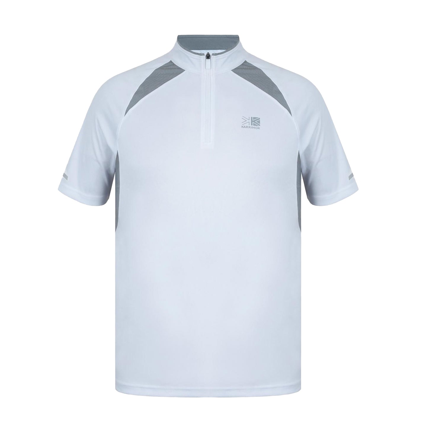 White-Grey - Front - Karrimor Mens Zip Neck Regular Competition T-Shirt