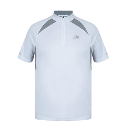 White-Grey - Front - Karrimor Mens Zip Neck Regular Competition T-Shirt
