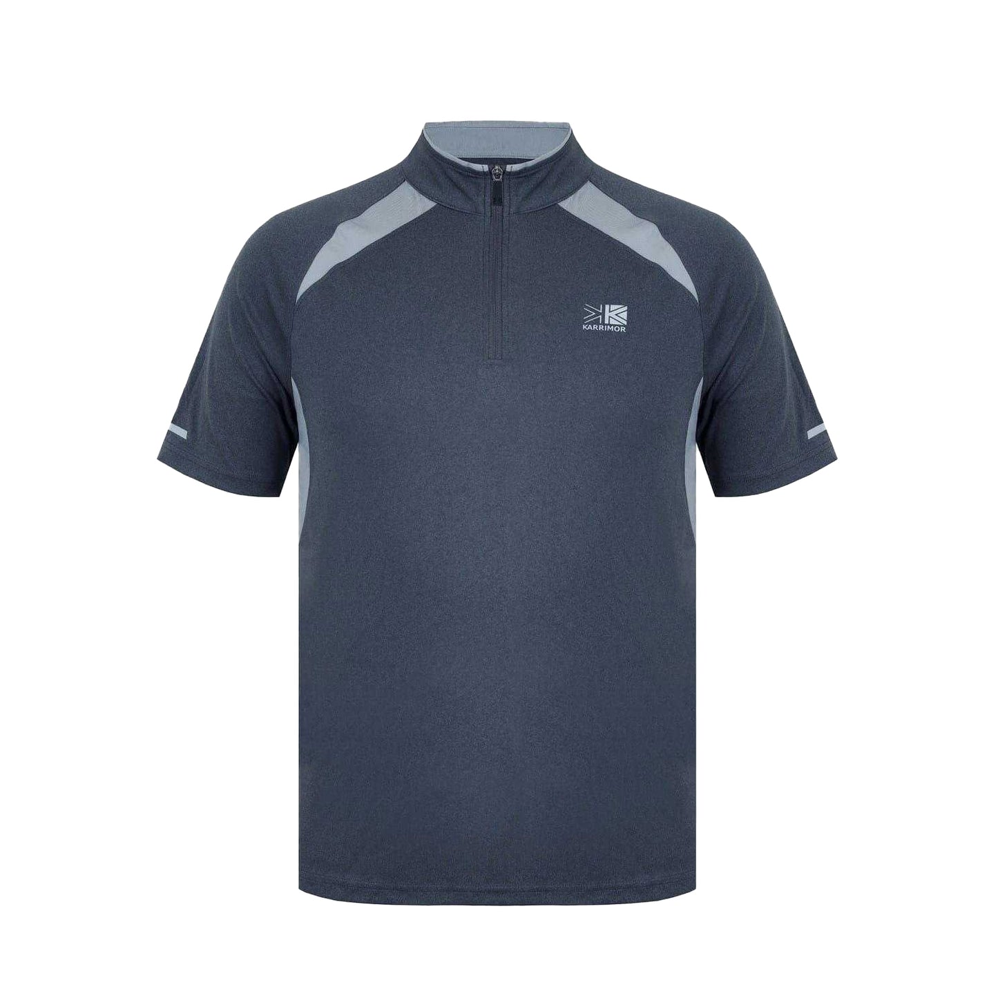 Charcoal-Grey - Front - Karrimor Mens Zip Neck Regular Competition T-Shirt