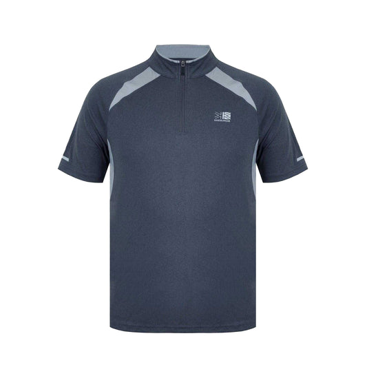 Charcoal-Grey - Front - Karrimor Mens Zip Neck Regular Competition T-Shirt