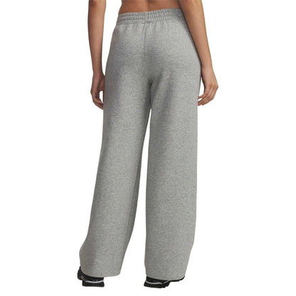 Grey - Back - Under Armour Womens-Ladies Wide Leg Sweatpants