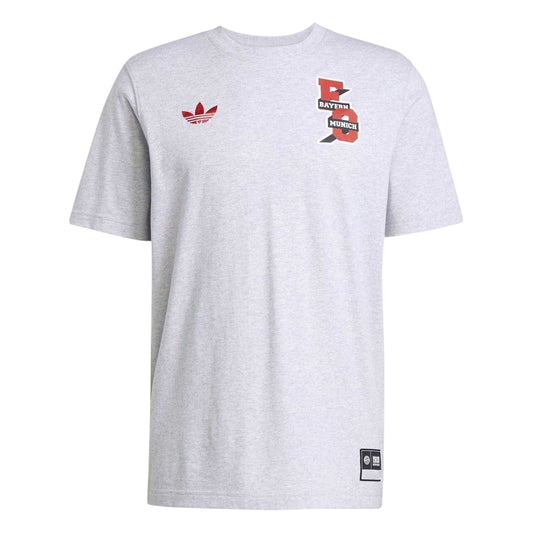 Grey Heather - Front - Adidas Unisex Adult FC Bayern Munich T-Shirt