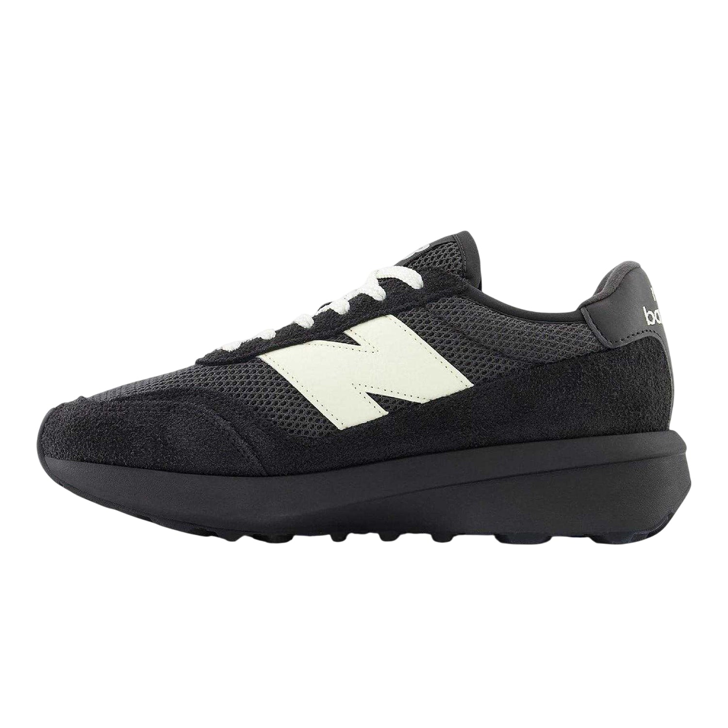 Black - Back - New Balance Mens 370 Suede Trainers