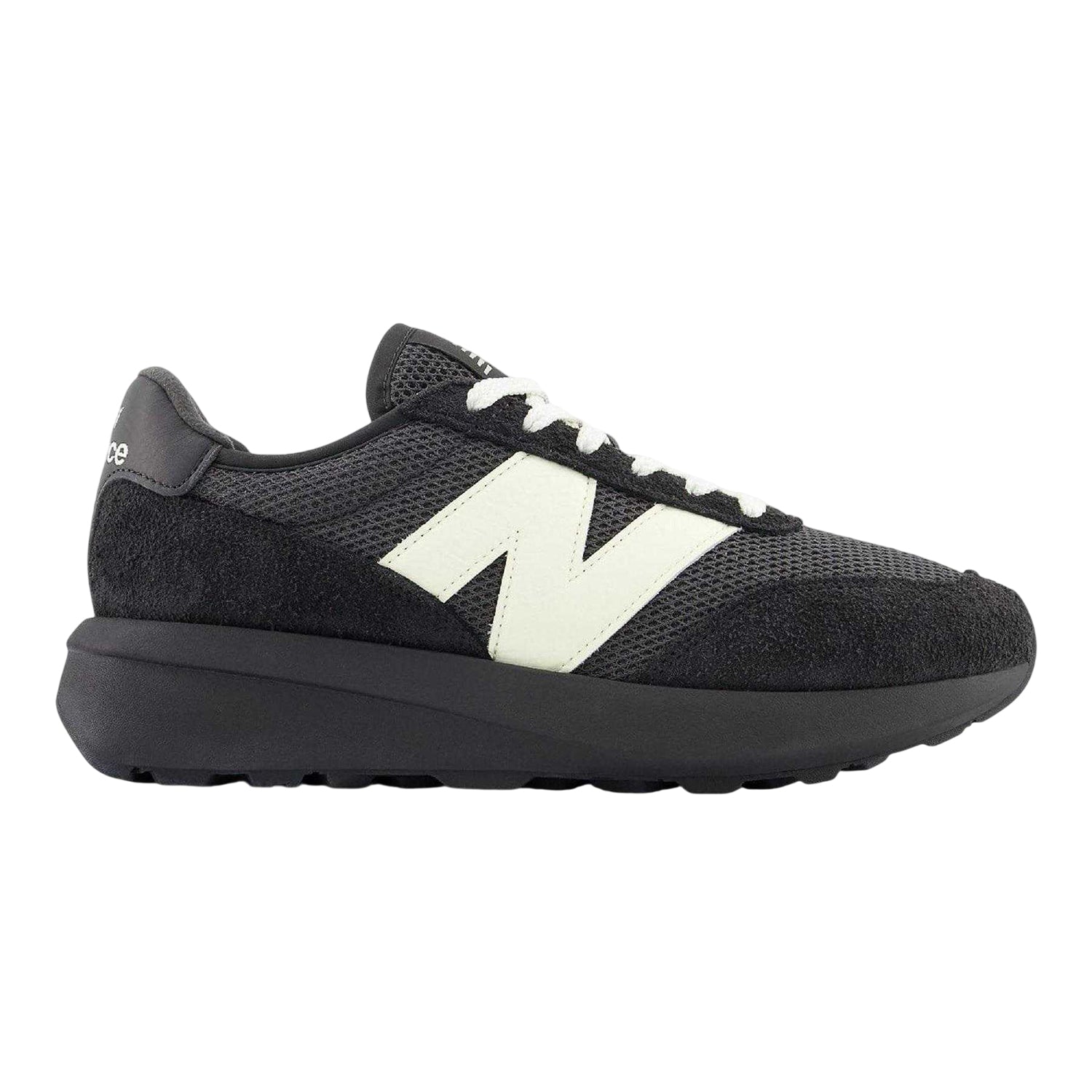 Black - Side - New Balance Mens 370 Suede Trainers