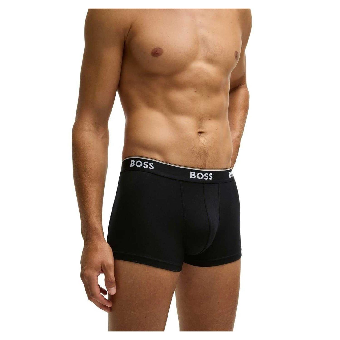 Black - Back - Boss Mens Bodywear Logo Boxer Shorts (Pack of 3)