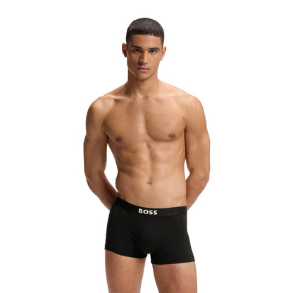 Black-Grey-Nature - Back - Boss Mens Bodywear Logo Boxer Shorts (Pack of 3)