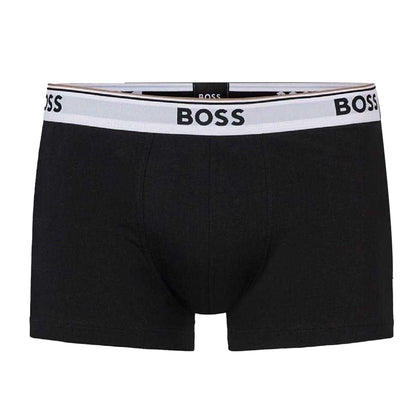 Black-White - Back - Boss Mens Bodywear Logo Boxer Shorts (Pack of 3)