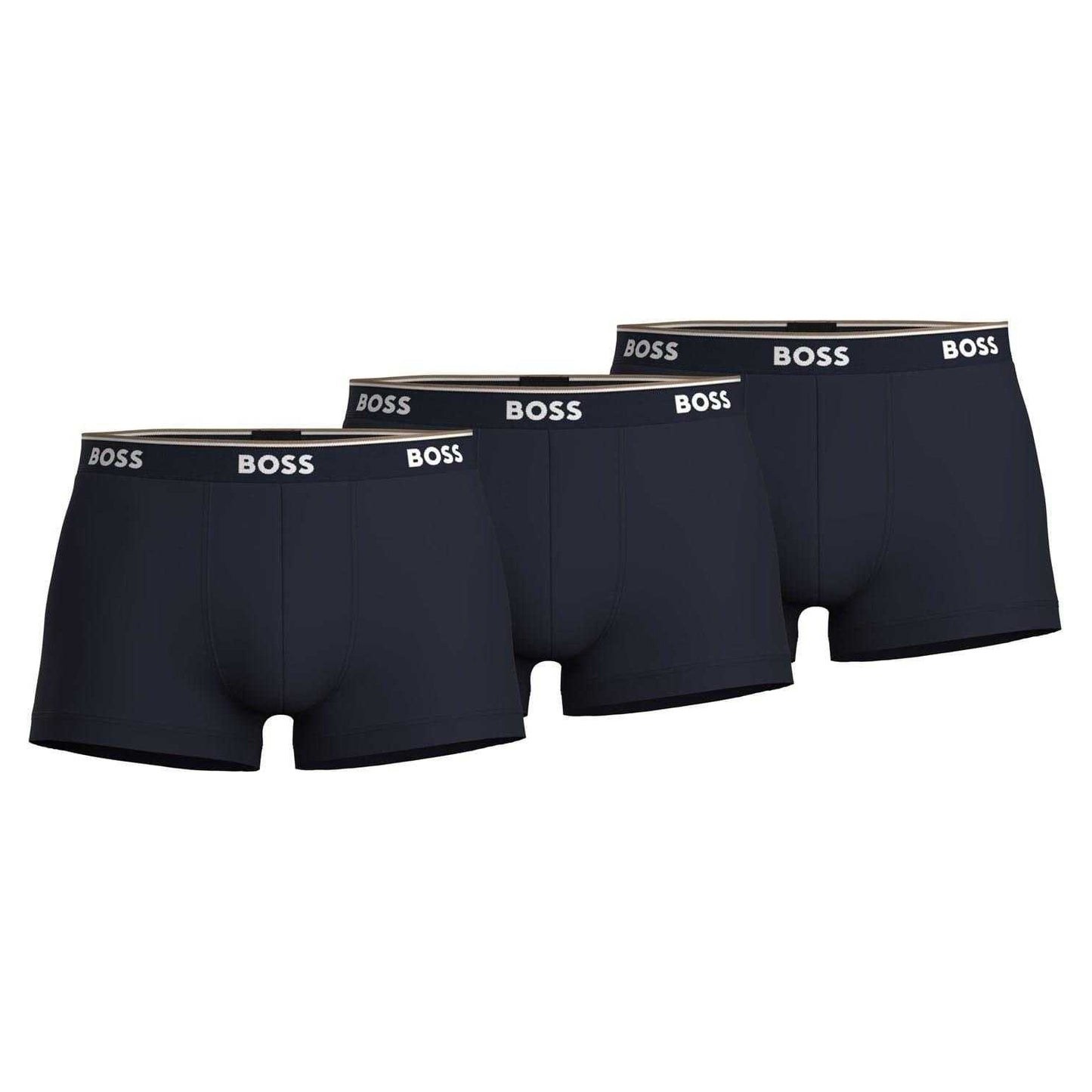 Blue - Front - Boss Mens Bodywear Logo Boxer Shorts (Pack of 3)