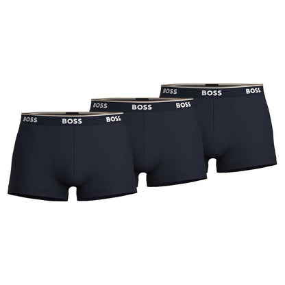Blue - Front - Boss Mens Bodywear Logo Boxer Shorts (Pack of 3)