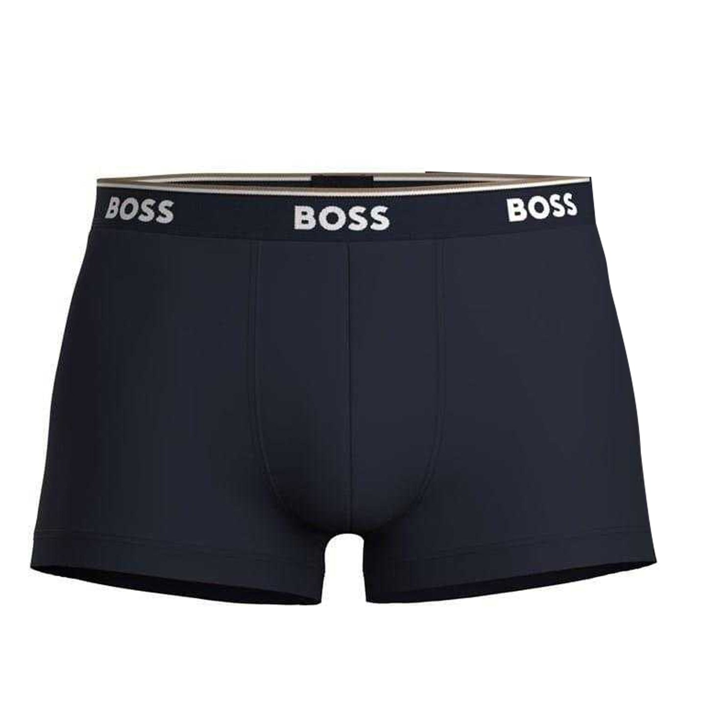 Blue - Back - Boss Mens Bodywear Logo Boxer Shorts (Pack of 3)
