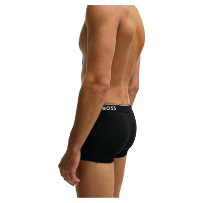 Grey-Black - Back - Boss Mens Bodywear Logo Boxer Shorts (Pack of 3)
